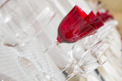 Red Crystal Wine/Water Glass