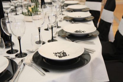 12" Black glass charger plate
