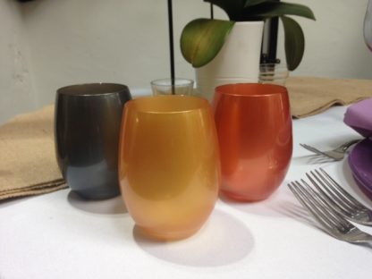 Metallic Silver Stemless Glass