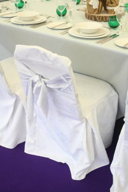 White Chair Cover (Rose)